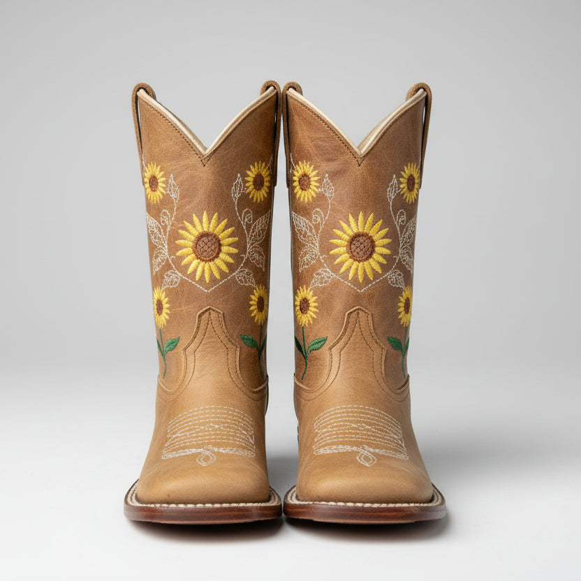 bota niña  girasoles