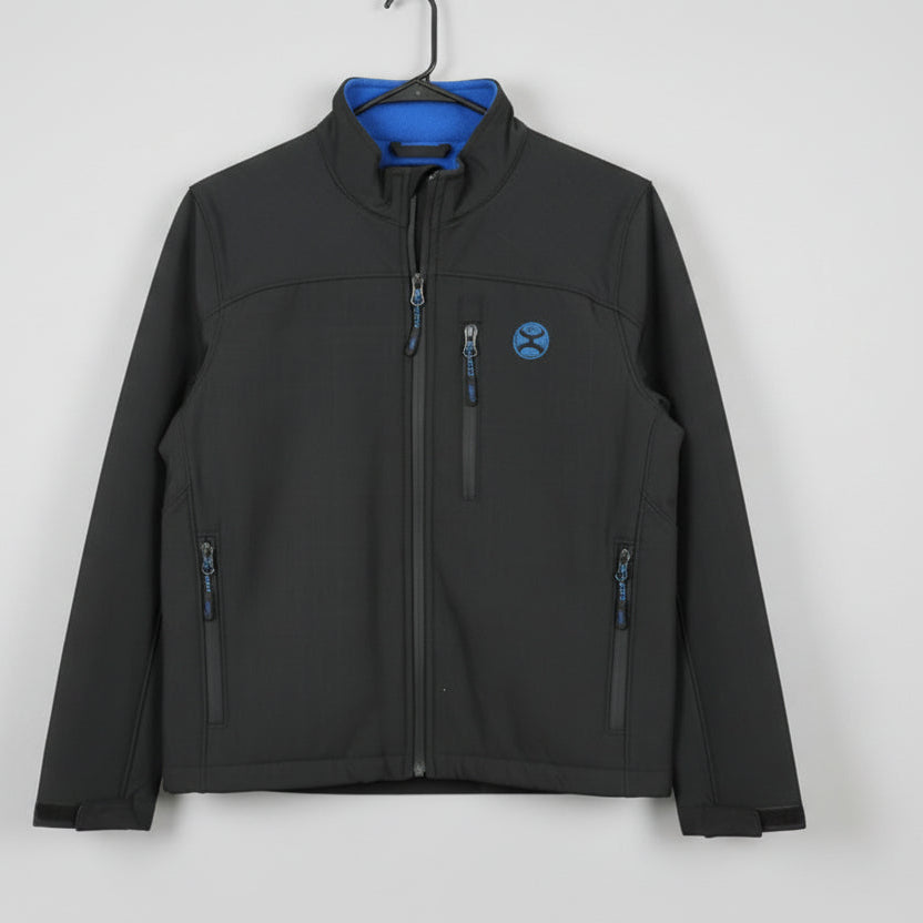 HOOEY Softshell Jacket_Youth- Black and Blue